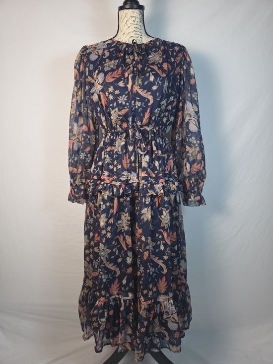 Sam Edelman Dresses & Skirts - NWT Sam Edelman Clarice Floral Tiered Maxi Dress Navy Neon Bloom